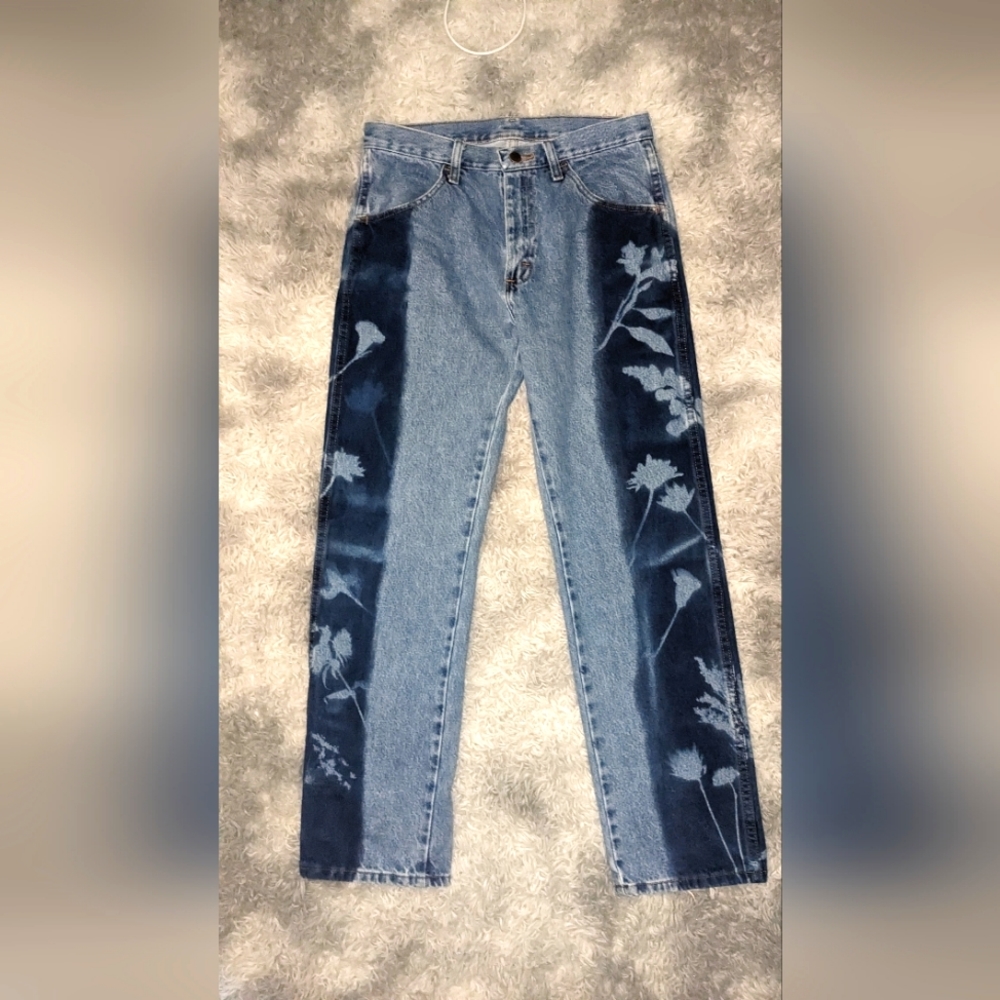 Rustler cyanotype jeans